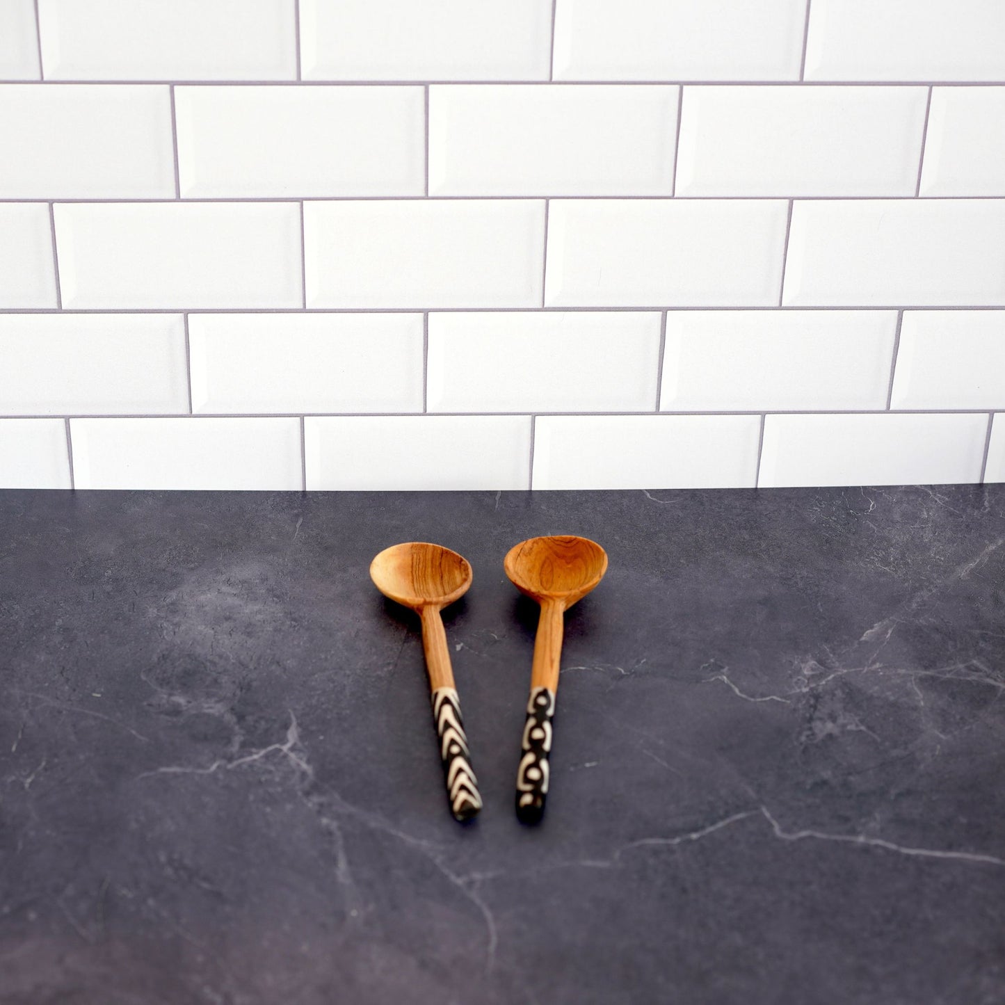 Olive Wood & Bone Appetizer Spoon