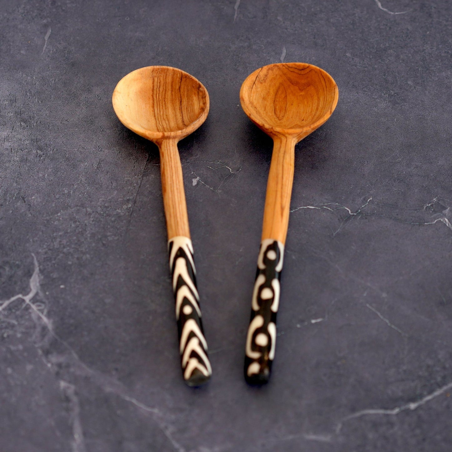 Olive Wood & Bone Appetizer Spoon