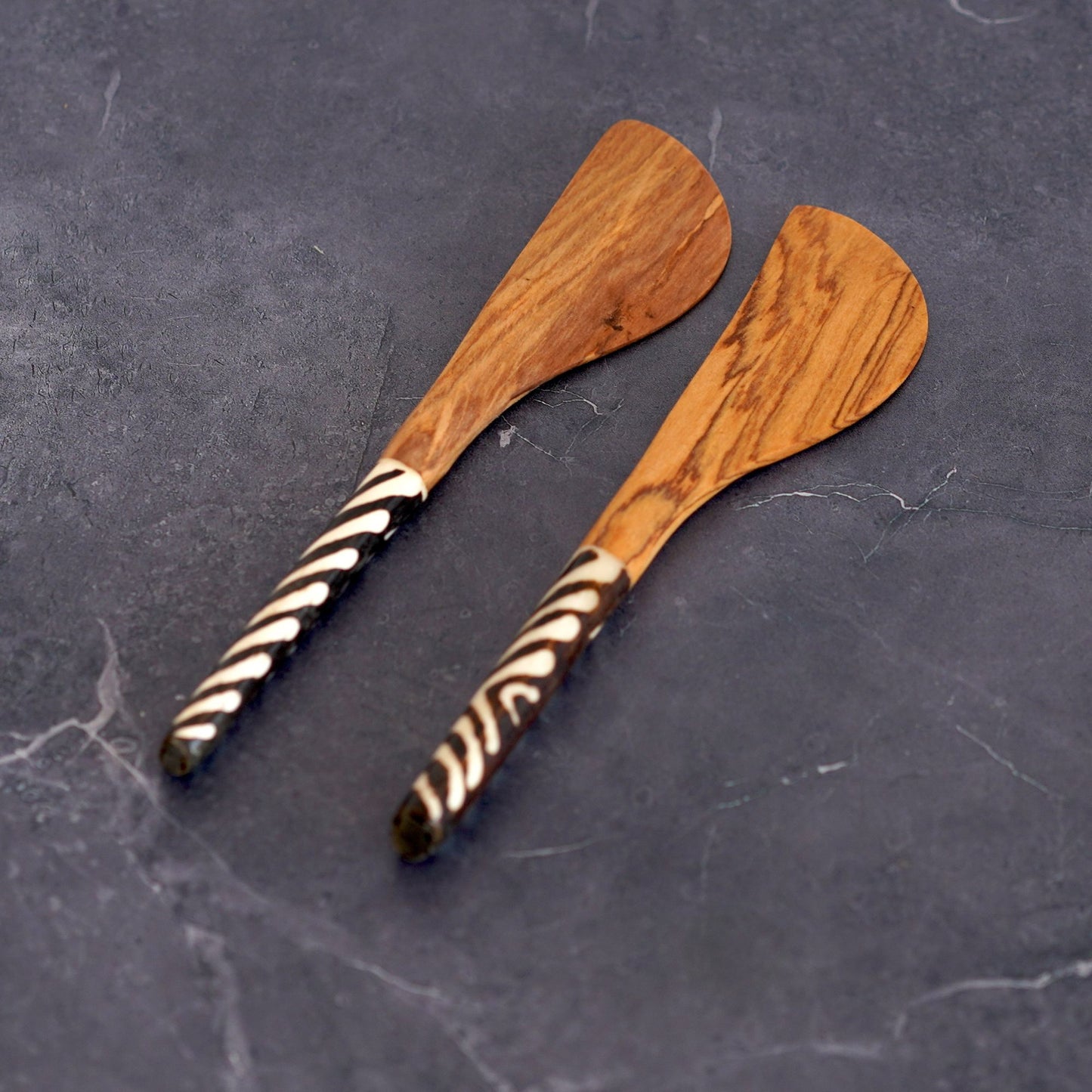 Olive Wood & Bone Appetizer Spreader