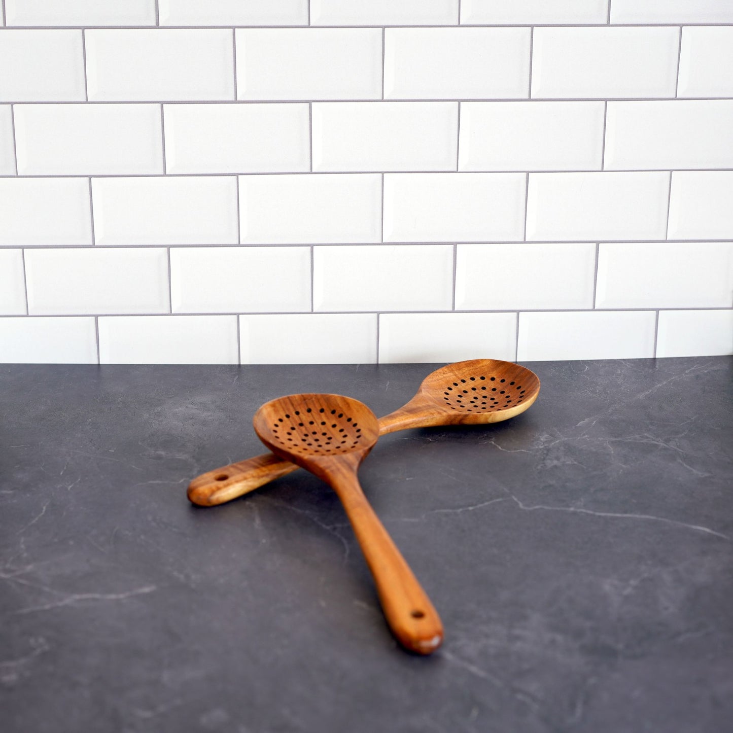 Teak Wood Cooking Utensil - Skimmer Spoon