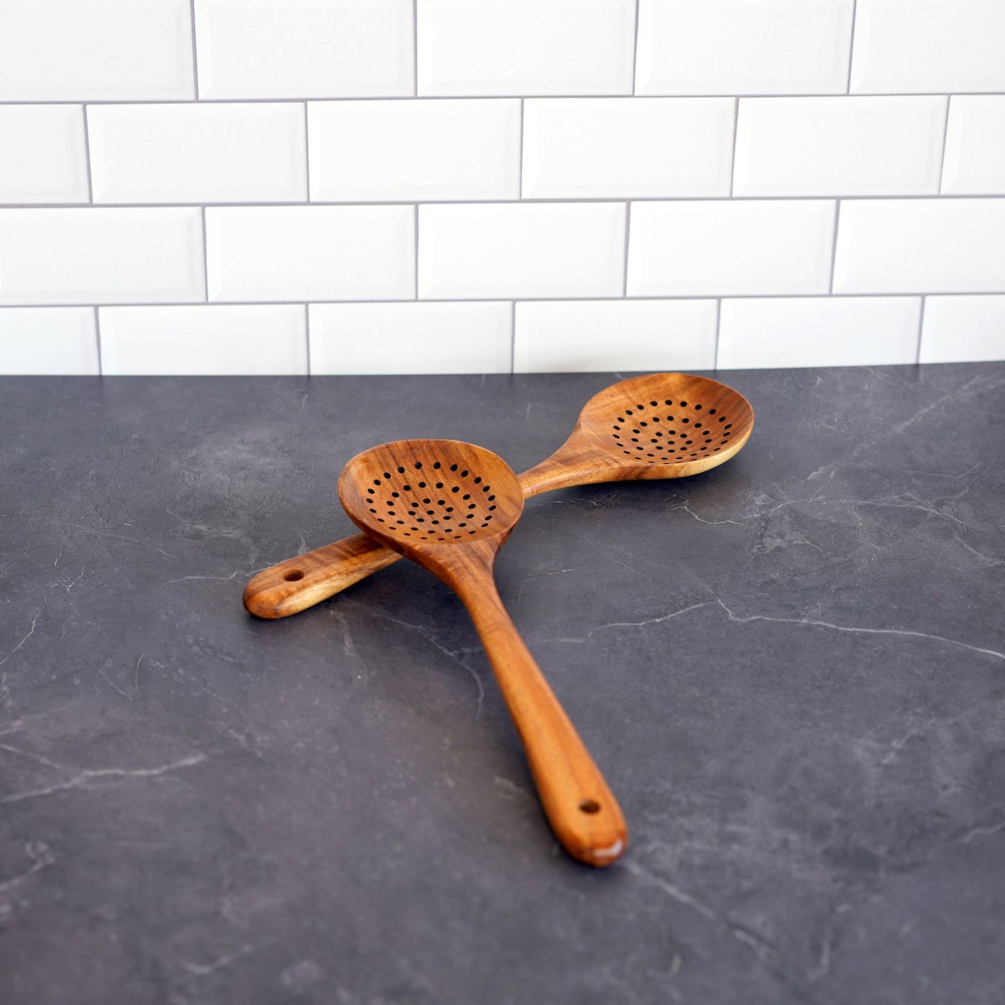 Teak Wood Cooking Utensil - Skimmer Spoon