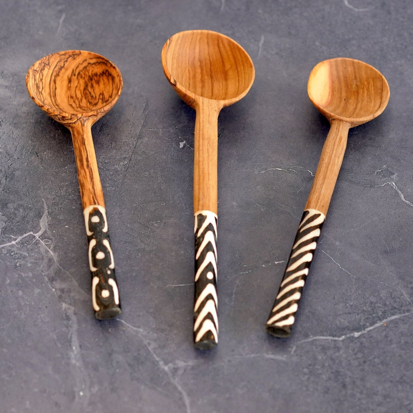 Olive Wood & Bone Coffee Scoop