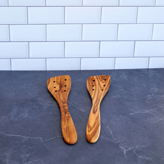 Olive Wood Perforated Spatula